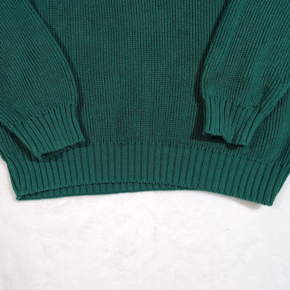 Eddie Bauer Shaker Knit Sweater Mens L Tall Preppy Chunky Fisherman Vintage 80s - Picture 3 of 8